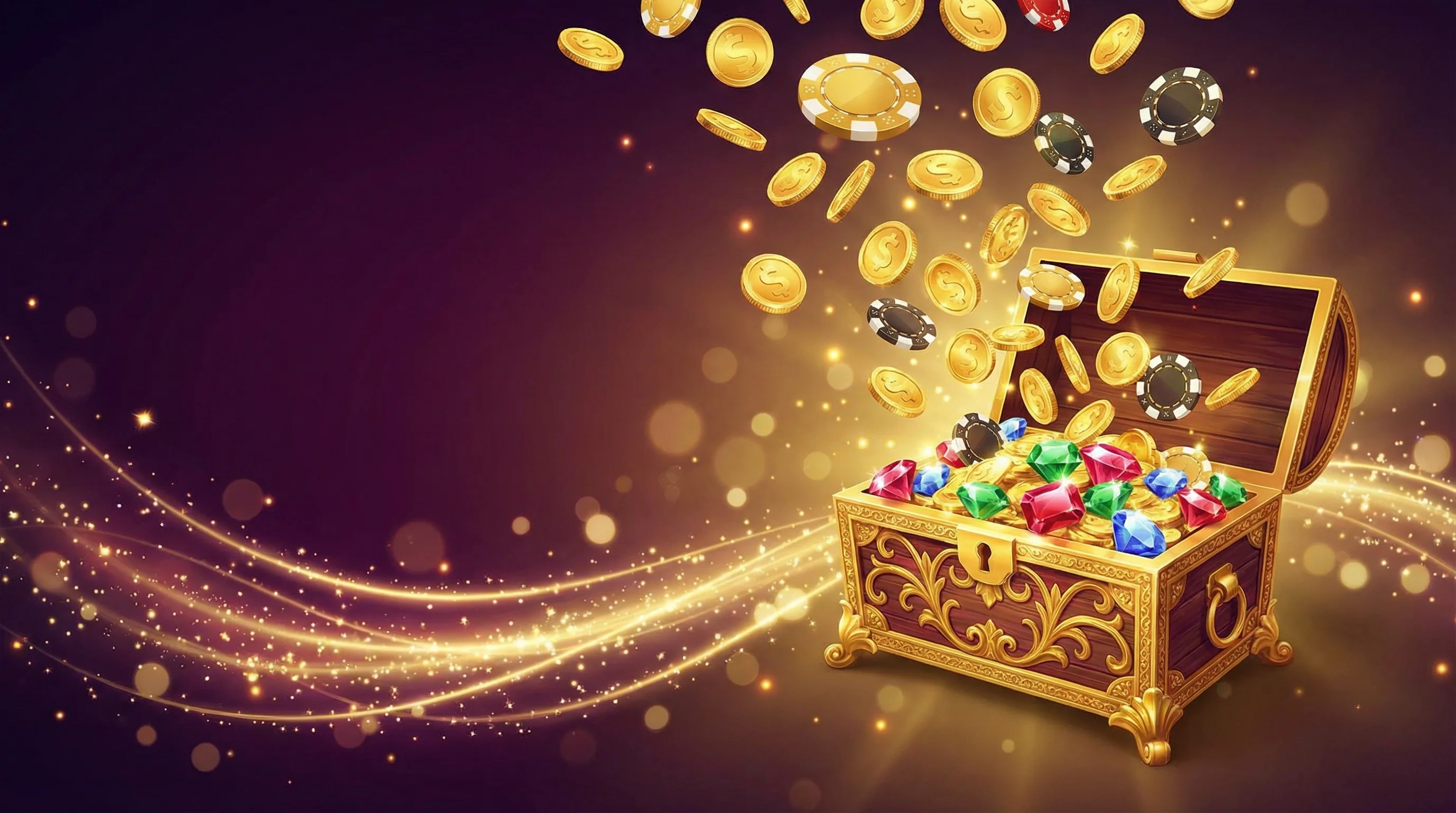 首存优惠活动横幅，金币和宝箱