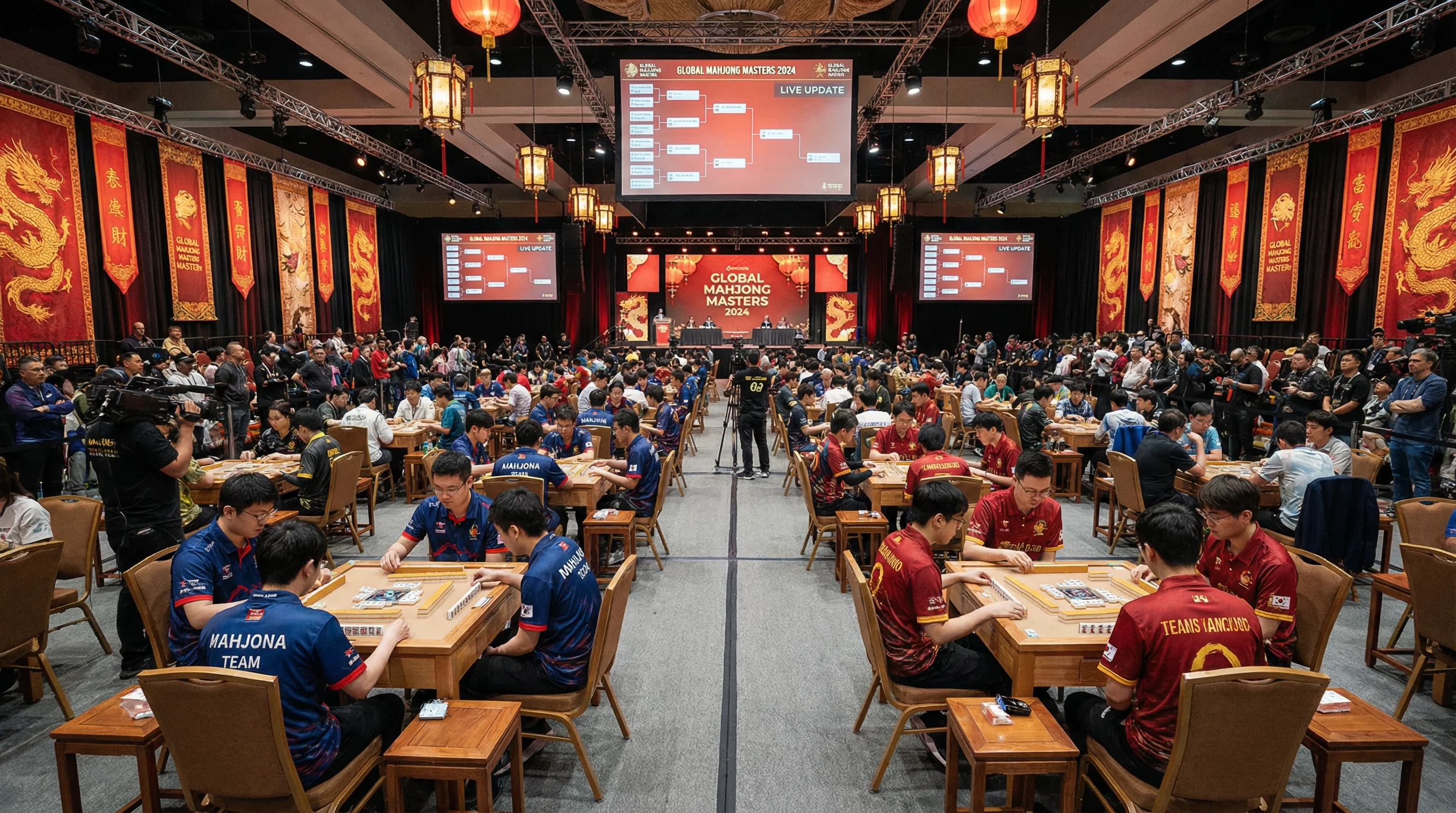麻将胡了冠军赛现场，选手在比赛中